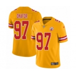 Men's Kansas City Chiefs #97 Alex Okafor Limited Gold Inverted Legend Football Jersey