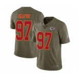 Men's Kansas City Chiefs #97 Alex Okafor Limited Olive 2017 Salute to Service Football Jersey