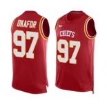 Men's Kansas City Chiefs #97 Alex Okafor Limited Red Player Name & Number Tank Top Football Jersey