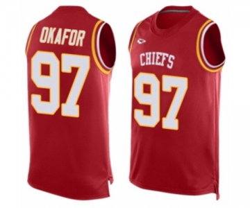 Men's Kansas City Chiefs #97 Alex Okafor Limited Red Player Name & Number Tank Top Football Jersey