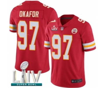 Men's Kansas City Chiefs #97 Alex Okafor Red Team Color Vapor Untouchable Limited Player Super Bowl LIV Bound Football Jersey