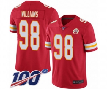 Men's Kansas City Chiefs #98 Xavier Williams Red Team Color Vapor Untouchable Limited Player 100th Season Football Jersey