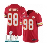 Men's Kansas City Chiefs #98 Xavier Williams Red Team Color Vapor Untouchable Limited Player Super Bowl LIV Bound Football Jersey