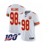 Men's Kansas City Chiefs #98 Xavier Williams White Vapor Untouchable Limited Player 100th Season Football Jersey