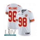 Men's Kansas City Chiefs #98 Xavier Williams White Vapor Untouchable Limited Player Super Bowl LIV Bound Football Jersey