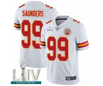 Men's Kansas City Chiefs #99 Khalen Saunders White Vapor Untouchable Limited Player Super Bowl LIV Bound Football Jersey