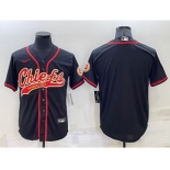 Men's Kansas City Chiefs Blank Black Stitched MLB Cool Base Nike Baseball Jersey