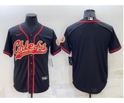 Men's Kansas City Chiefs Blank Black Stitched MLB Cool Base Nike Baseball Jersey