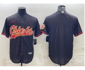 Men's Kansas City Chiefs Blank Black With Patch Cool Base Stitched Baseball Jersey