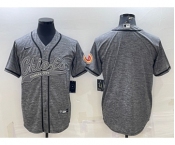 Men's Kansas City Chiefs Blank Grey With Patch Cool Base Stitched Baseball Jersey