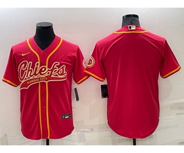 Men's Kansas City Chiefs Blank Red Stitched MLB Cool Base Nike Baseball Jersey