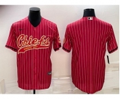 Men's Kansas City Chiefs Blank Red With Patch Cool Base Stitched Baseball Jersey