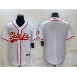 Men's Kansas City Chiefs Blank White With Patch Cool Base Stitched Baseball Jersey