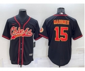 Men's Kansas City Chiefs Patrick Mahomes Black Stitched Cool Base Nike Baseball Jersey