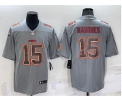 Men's Kansas City Chiefs Patrick Mahomes LOGO Grey Atmosphere Fashion Vapor Untouchable Stitched Limited Jersey