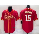 Men's Kansas City Chiefs Patrick Mahomes Red Stitched Cool Base Nike Baseball Jersey