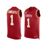 Men's Nike Kansas City Chiefs #1 Leon Sandcastle Limited Red Player Name & Number Tank Top NFL Jersey