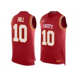 Men's Nike Kansas City Chiefs #10 Tyreek Hill Limited Red Player Name & Number Tank Top NFL Jersey