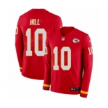 Men's Nike Kansas City Chiefs #10 Tyreek Hill Limited Red Therma Long Sleeve NFL Jersey