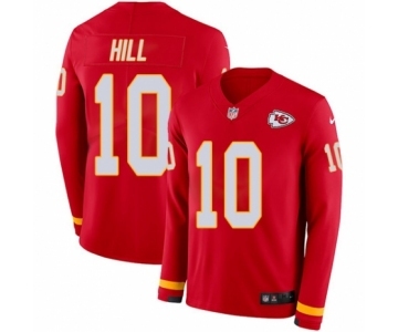 Men's Nike Kansas City Chiefs #10 Tyreek Hill Limited Red Therma Long Sleeve NFL Jersey