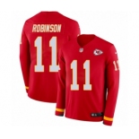 Men's Nike Kansas City Chiefs #11 Demarcus Robinson Limited Red Therma Long Sleeve NFL Jersey