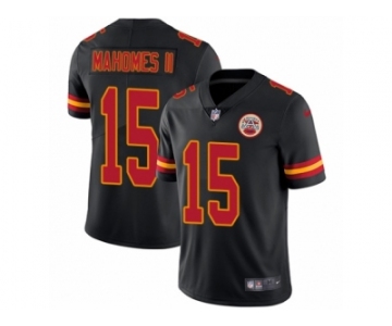 Men's Nike Kansas City Chiefs #15 Patrick Mahomes II Limited Black Rush NFL Jersey