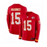 Men's Nike Kansas City Chiefs #15 Patrick Mahomes II Limited Red Therma Long Sleeve NFL Jersey