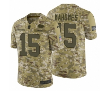 Men's Nike Kansas City Chiefs #15 Patrick Mahomes Limited Camo 2018 Salute to Service NFL Jersey