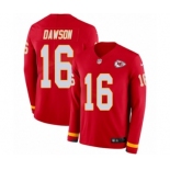 Men's Nike Kansas City Chiefs #16 Len Dawson Limited Red Therma Long Sleeve NFL Jersey