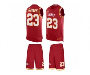 Men's Nike Kansas City Chiefs #23 Phillip Gaines Limited Red Tank Top Suit NFL Jersey