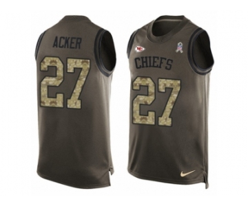 Men's Nike Kansas City Chiefs #27 Kenneth Acker Limited Green Salute to Service Tank Top NFL Jersey