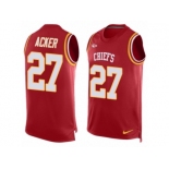 Men's Nike Kansas City Chiefs #27 Kenneth Acker Limited Red Player Name & Number Tank Top NFL Jersey