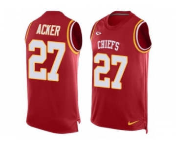 Men's Nike Kansas City Chiefs #27 Kenneth Acker Limited Red Player Name & Number Tank Top NFL Jersey