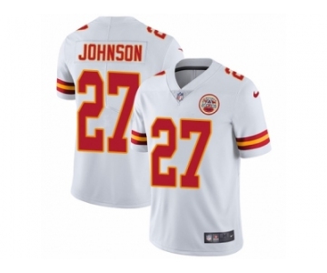 Men's Nike Kansas City Chiefs #27 Larry Johnson Vapor Untouchable Limited White NFL Jersey