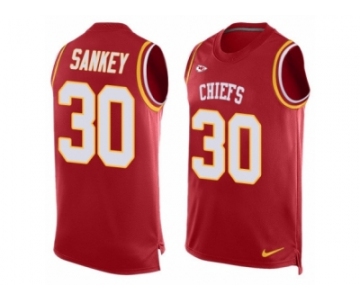 Men's Nike Kansas City Chiefs #30 Bishop Sankey Limited Red Player Name & Number Tank Top NFL Jersey