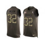 Men's Nike Kansas City Chiefs #32 Marcus Allen Limited Green Salute to Service Tank Top NFL Jersey