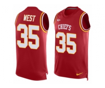 Men's Nike Kansas City Chiefs #35 Charcandrick West Limited Red Player Name & Number Tank Top NFL Jersey