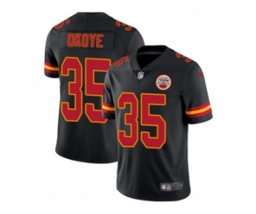 Men's Nike Kansas City Chiefs #35 Christian Okoye Limited Black Rush NFL Jersey