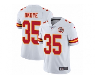 Men's Nike Kansas City Chiefs #35 Christian Okoye Vapor Untouchable Limited White NFL Jersey