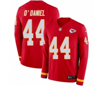 Men's Nike Kansas City Chiefs #44 Dorian O'Daniel Limited Red Therma Long Sleeve NFL Jersey