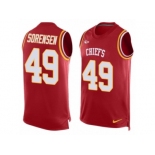 Men's Nike Kansas City Chiefs #49 Daniel Sorensen Limited Red Player Name & Number Tank Top NFL Jersey