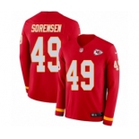 Men's Nike Kansas City Chiefs #49 Daniel Sorensen Limited Red Therma Long Sleeve NFL Jersey