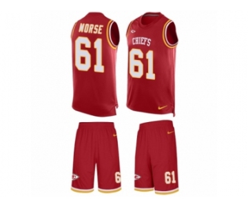 Men's Nike Kansas City Chiefs #61 Mitch Morse Limited Red Tank Top Suit NFL Jersey