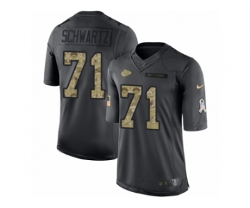 Men's Nike Kansas City Chiefs #71 Mitchell Schwartz Limited Black 2016 Salute to Service NFL Jersey