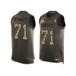 Men's Nike Kansas City Chiefs #71 Mitchell Schwartz Limited Green Salute to Service Tank Top NFL Jersey