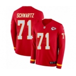 Men's Nike Kansas City Chiefs #71 Mitchell Schwartz Limited Red Therma Long Sleeve NFL Jersey