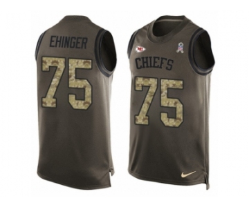 Men's Nike Kansas City Chiefs #75 Parker Ehinger Limited Green Salute to Service Tank Top NFL Jersey