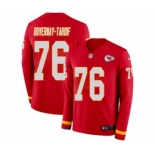 Men's Nike Kansas City Chiefs #76 Laurent Duvernay-Tardif Limited Red Therma Long Sleeve NFL Jersey