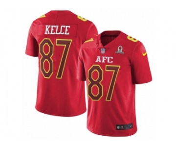 Men's Nike Kansas City Chiefs #87 Travis Kelce Limited Red 2017 Pro Bowl NFL Jersey