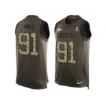 Men's Nike Kansas City Chiefs #91 Tamba Hali Limited Green Salute to Service Tank Top NFL Jersey